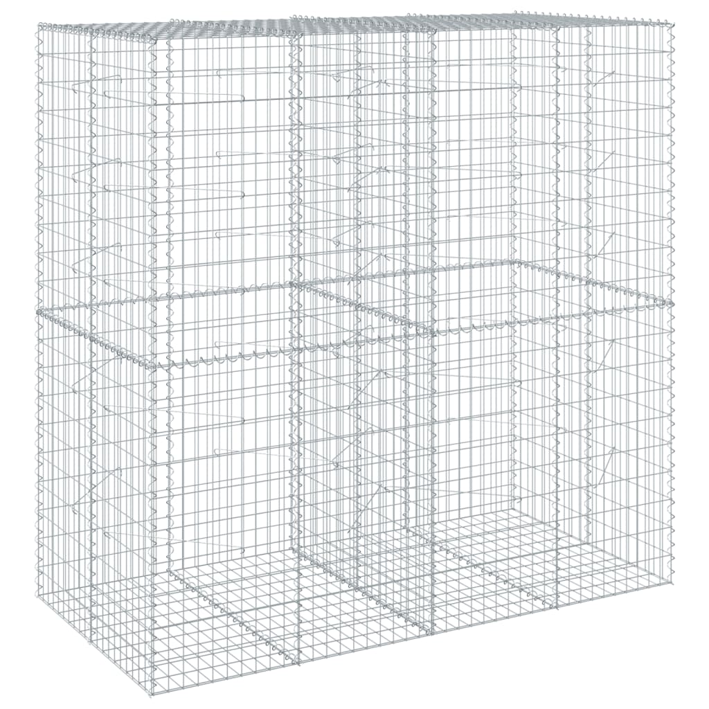 Gabionkurv med deksel 200x100x200 cm galvanisert jern