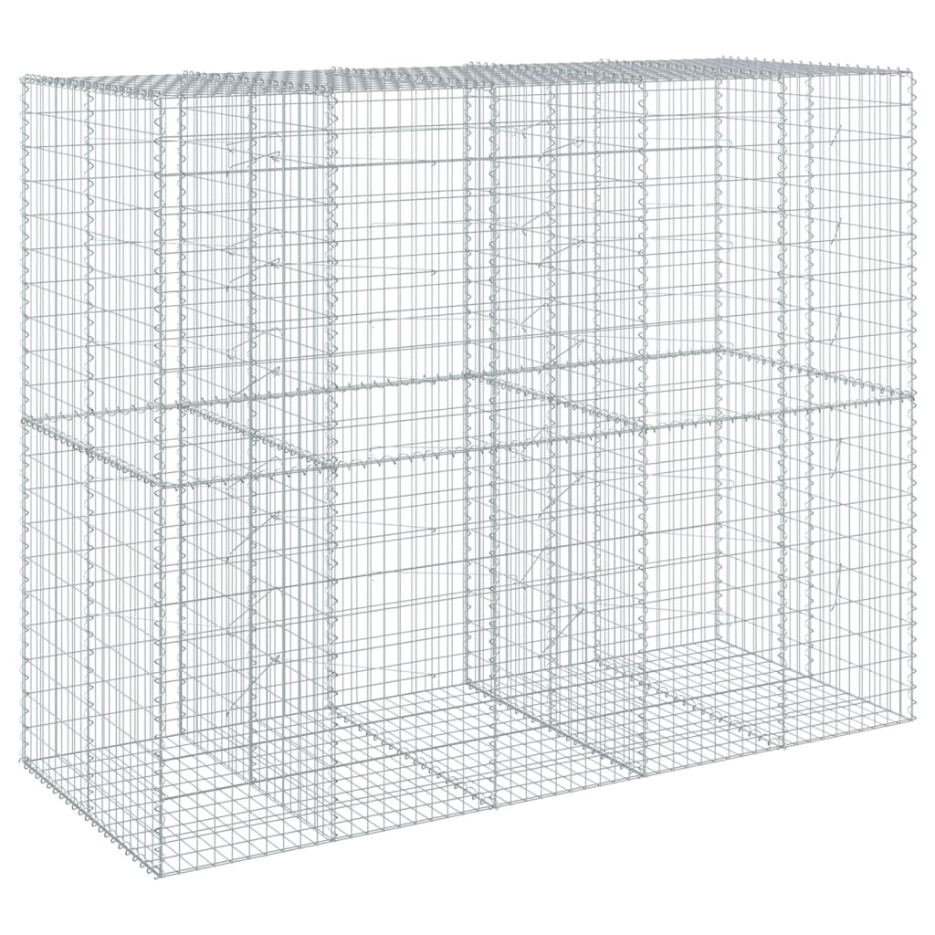 Gabionkurv med deksel 250x100x200 cm galvanisert jern