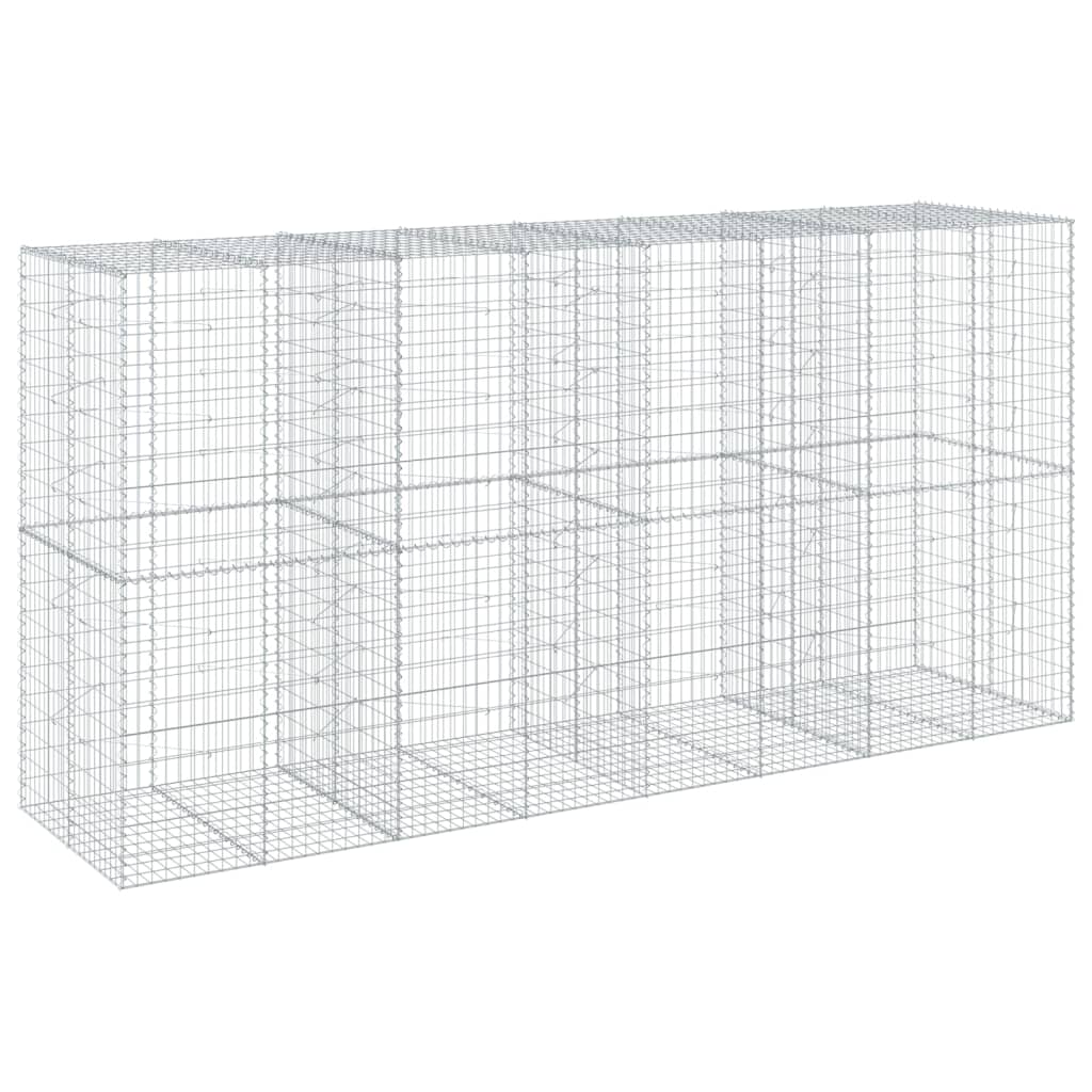 Gabionkurv med deksel 400x100x200 cm galvanisert jern