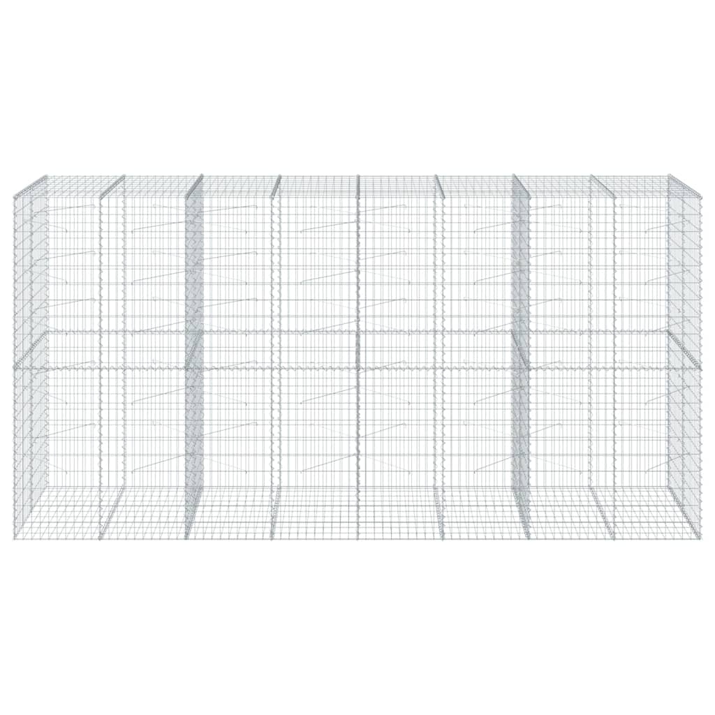 Gabionkurv med deksel 400x100x200 cm galvanisert jern