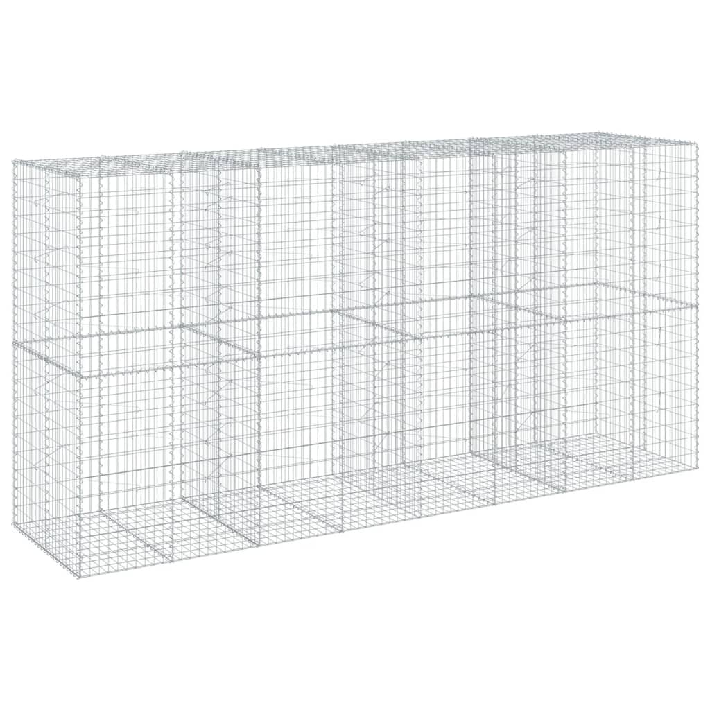 Gabionkurv med deksel 400x100x200 cm galvanisert jern