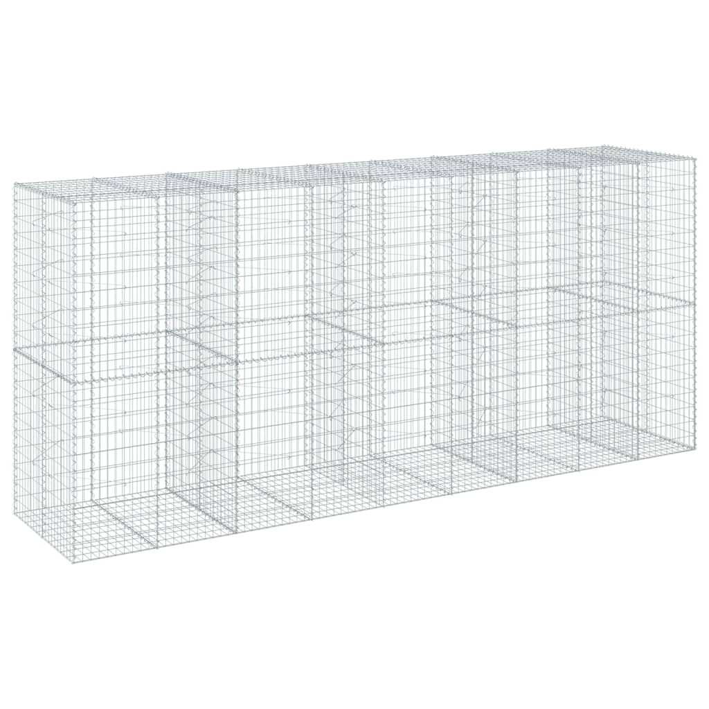 Gabionkurv med deksel 450x100x200 cm galvanisert jern