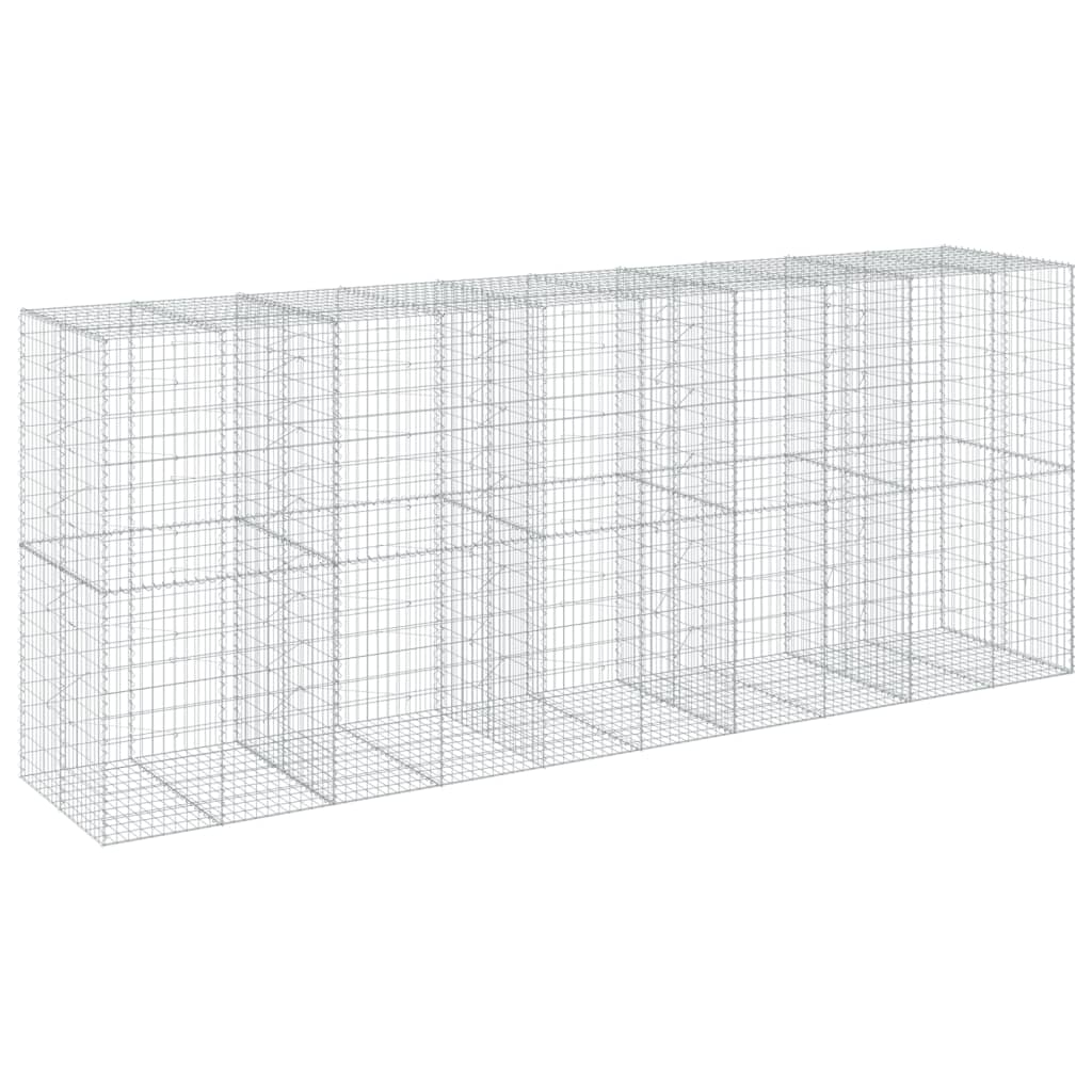 Gabionkurv med deksel 500x100x200 cm galvanisert jern