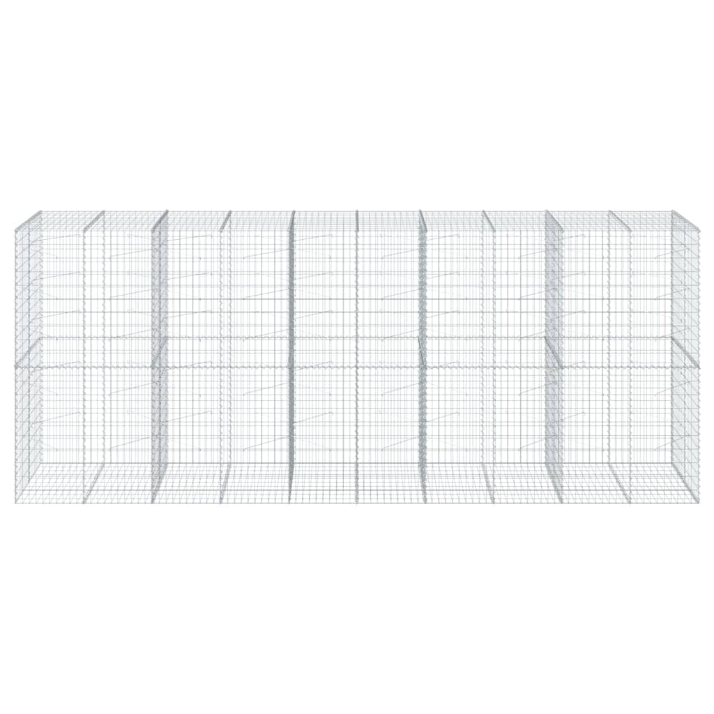 Gabionkurv med deksel 500x100x200 cm galvanisert jern