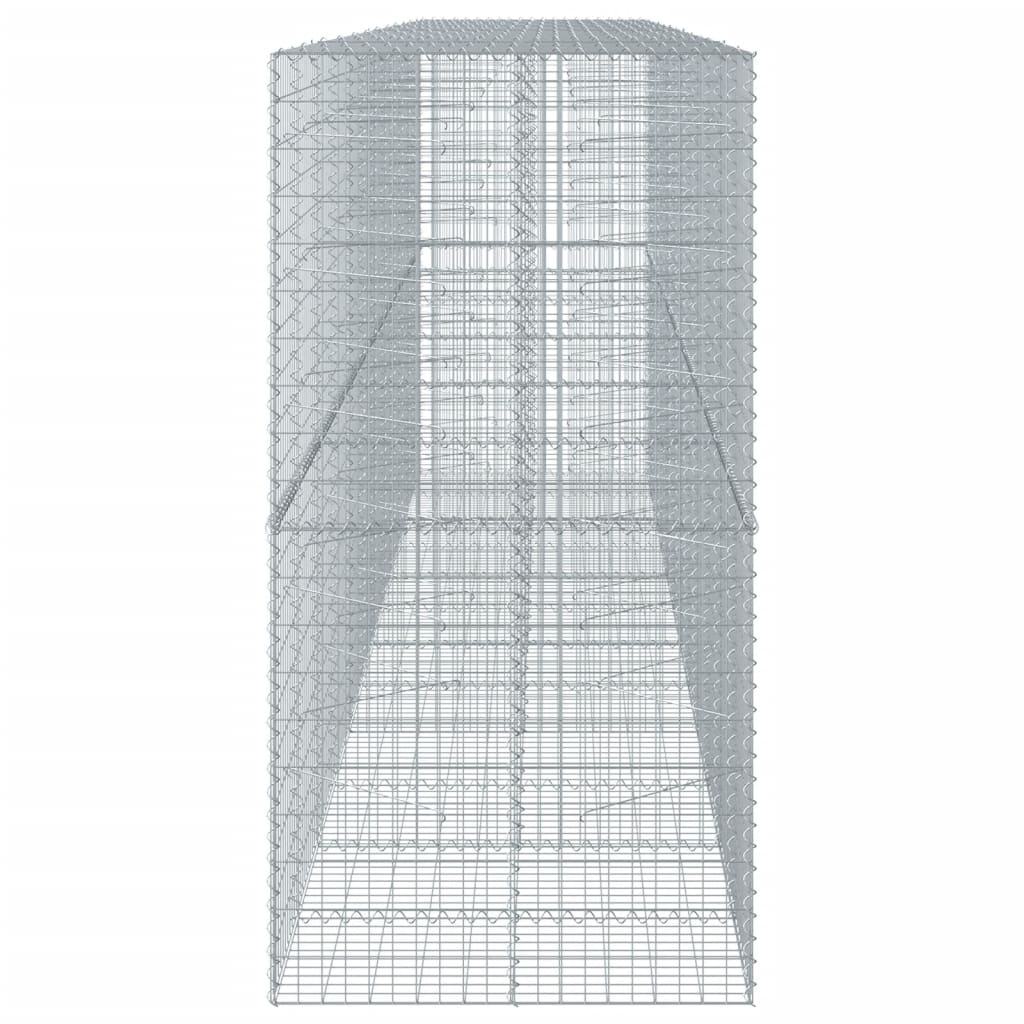 Gabionkurv med deksel 600x100x200 cm galvanisert jern
