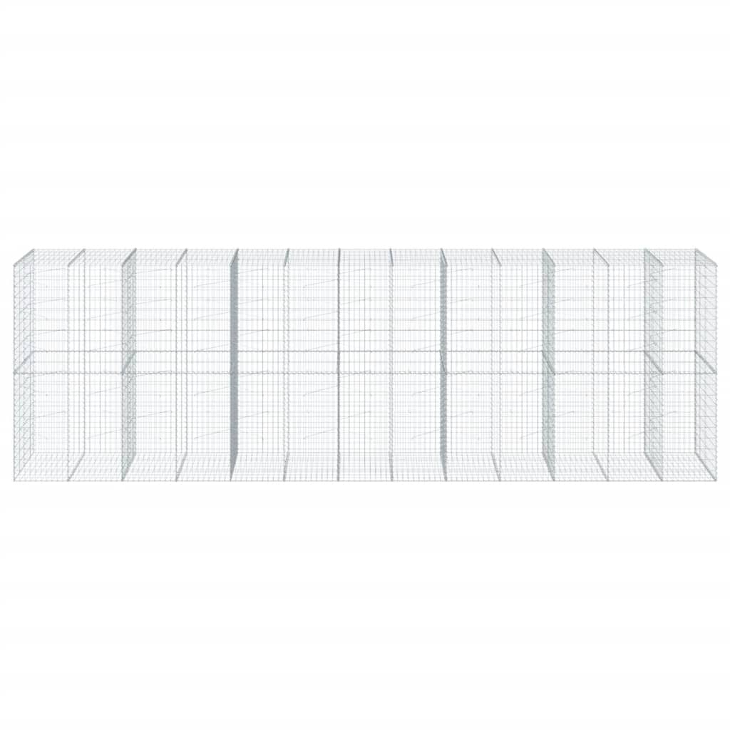 Gabionkurv med deksel 650x100x200 cm galvanisert jern