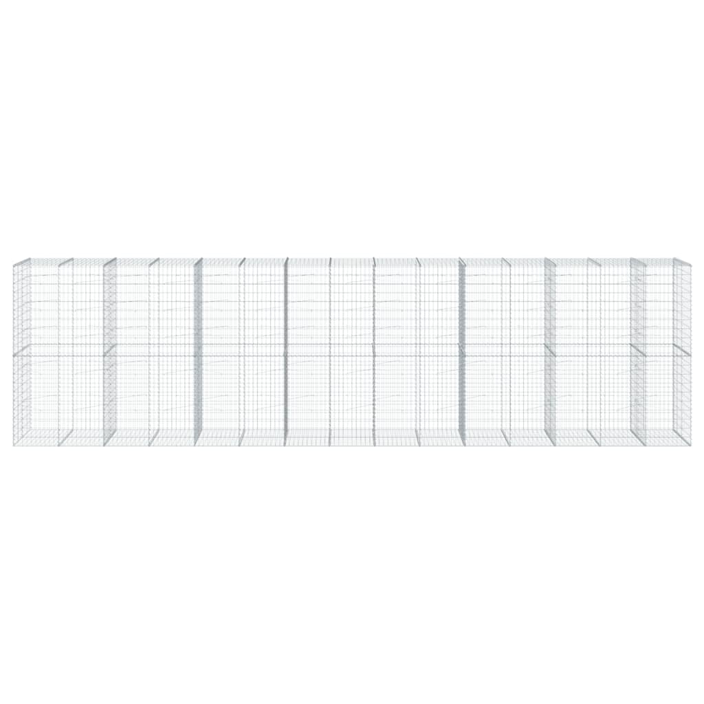 Gabionkurv med deksel 750x100x200 cm galvanisert jern
