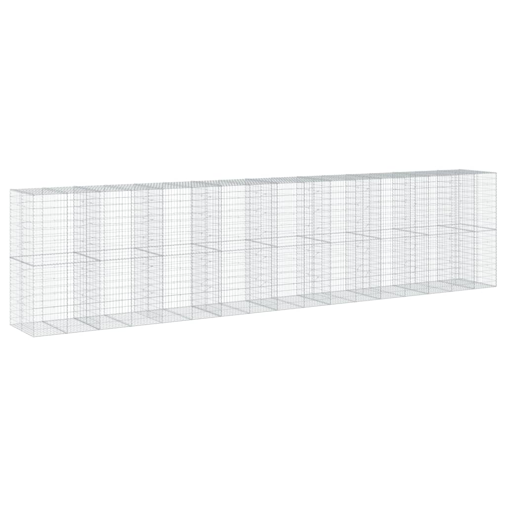Gabionkurv med deksel 850x100x200 cm galvanisert jern