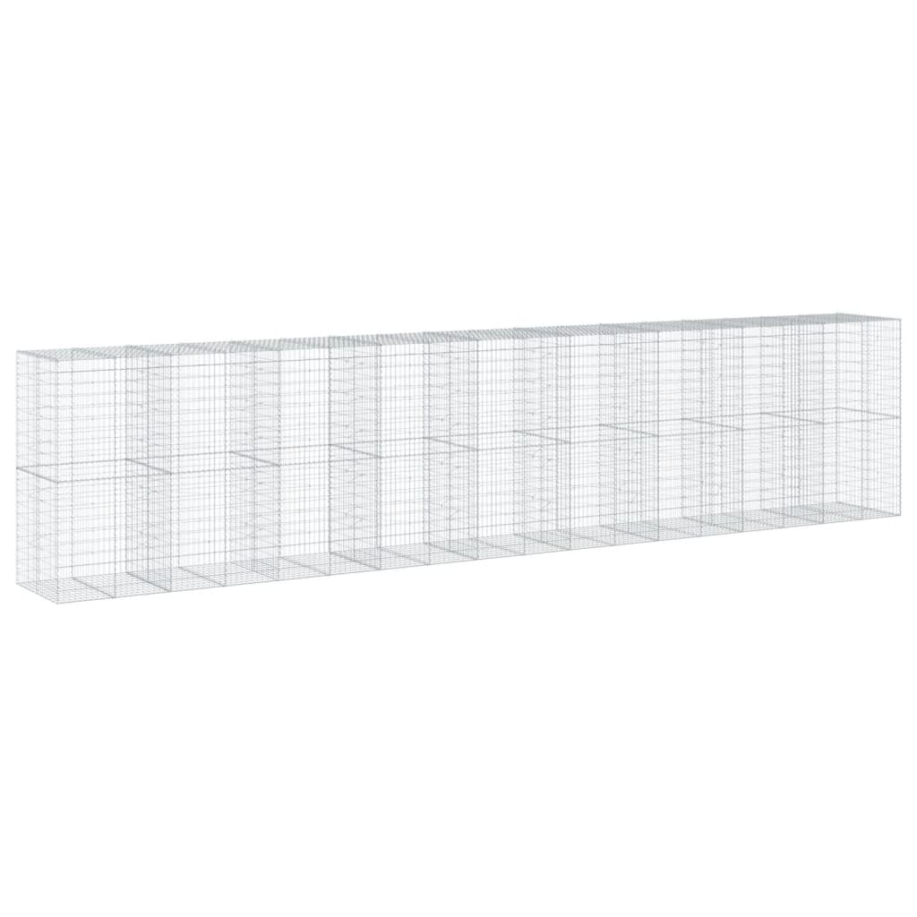 Gabionkurv med deksel 900x100x200 cm galvanisert jern