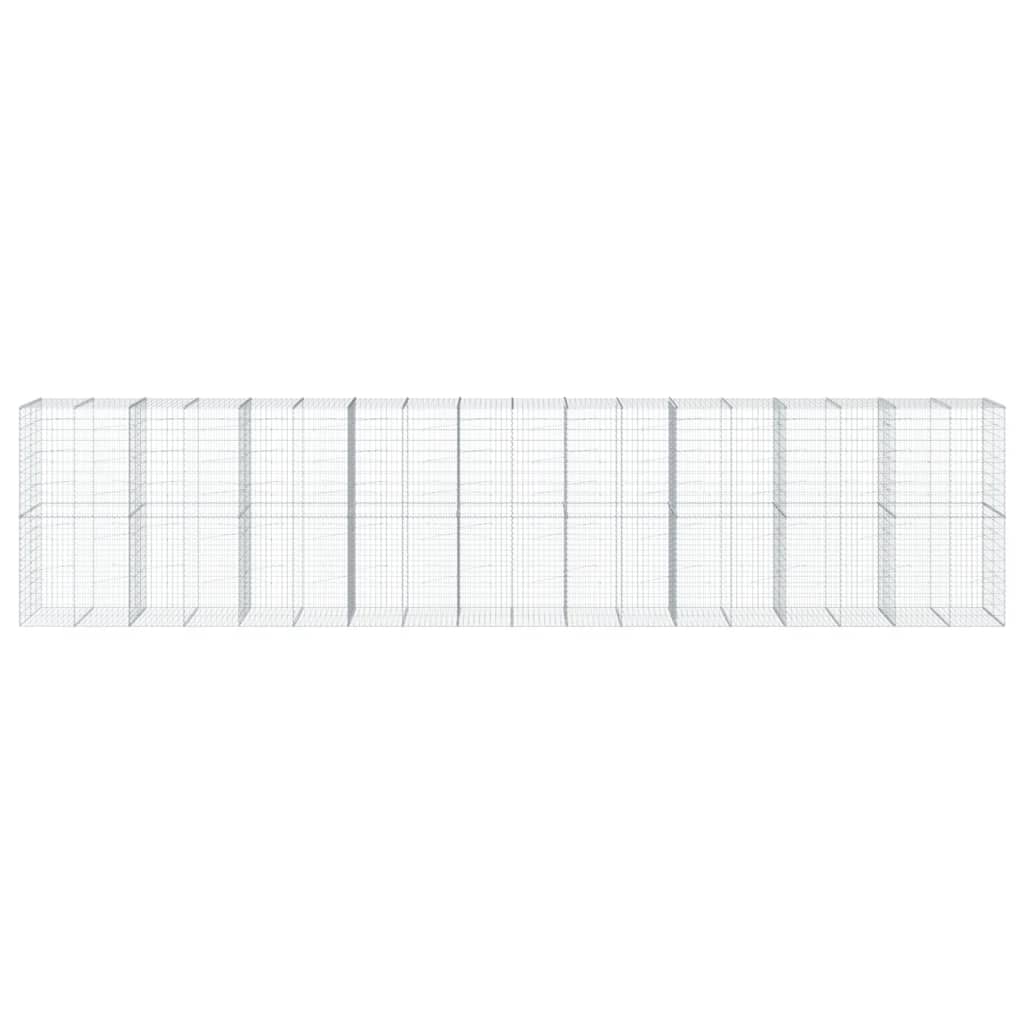 Gabionkurv med deksel 900x100x200 cm galvanisert jern