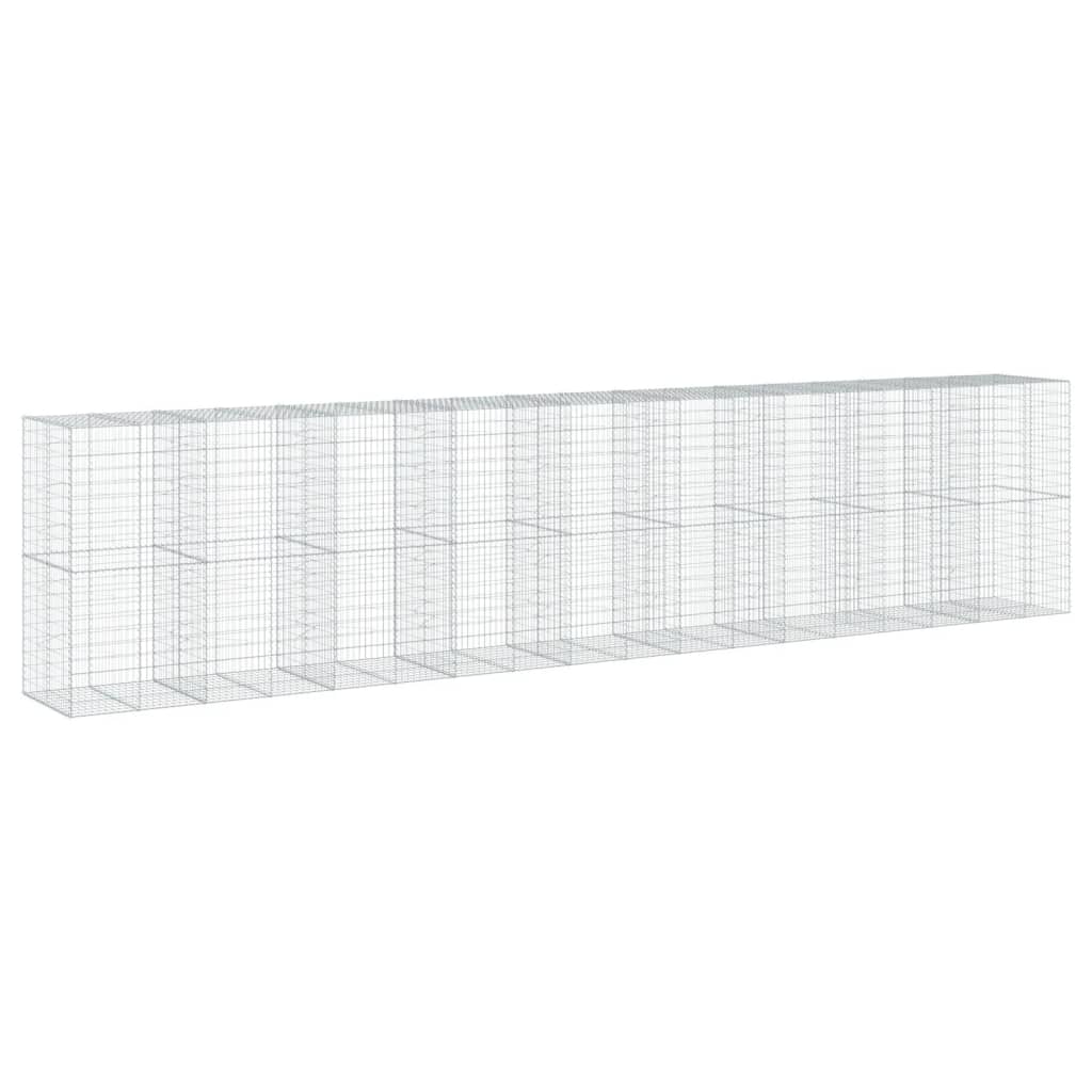 Gabionkurv med deksel 900x100x200 cm galvanisert jern