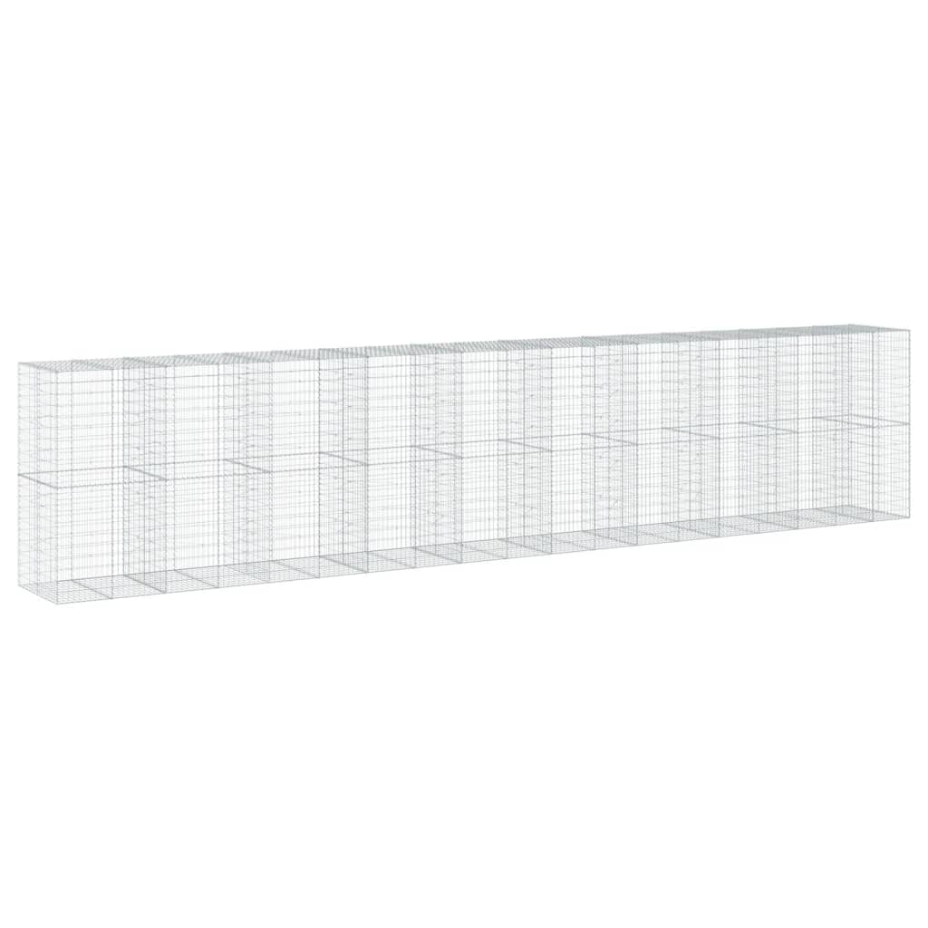 Gabionkurv med deksel 950x100x200 cm galvanisert jern