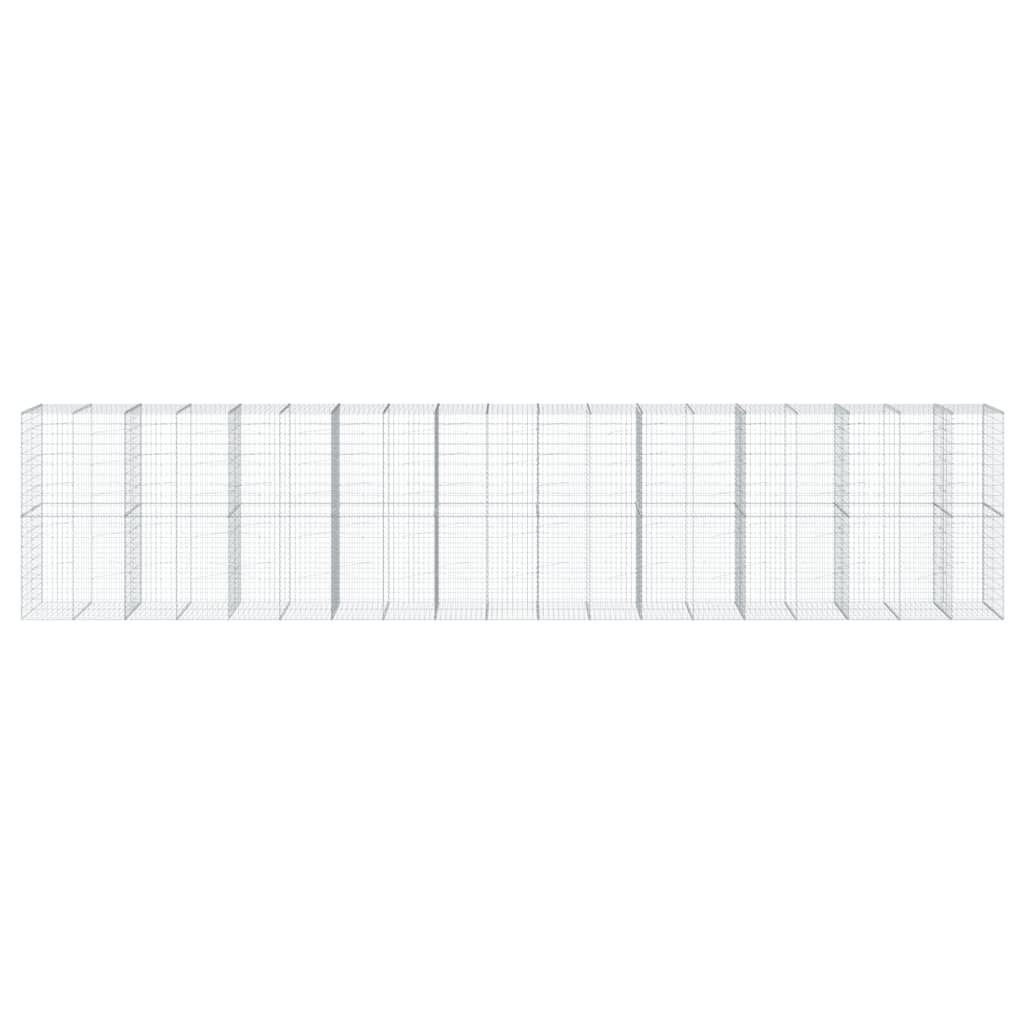 Gabionkurv med deksel 950x100x200 cm galvanisert jern