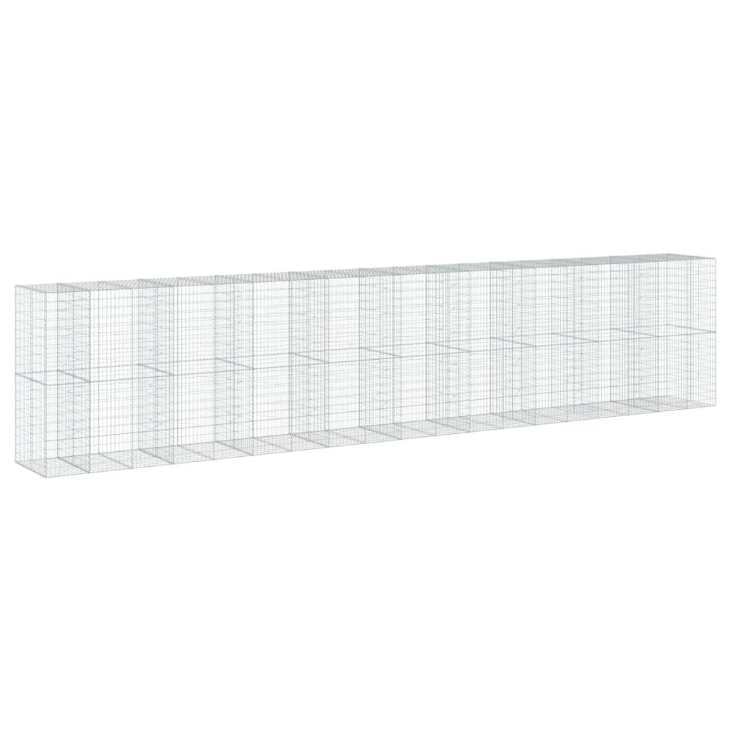 Gabionkurv med deksel 950x100x200 cm galvanisert jern