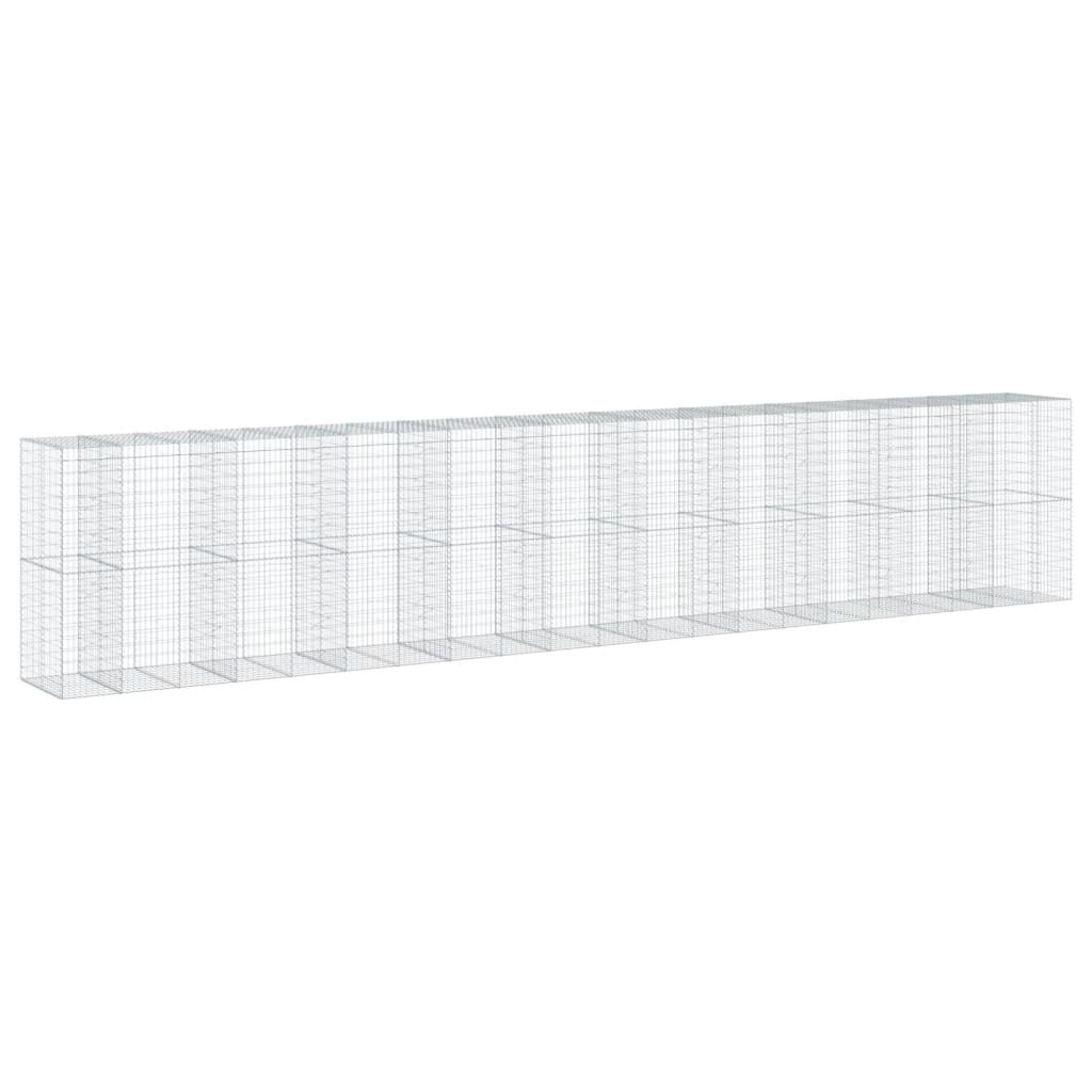 Gabionkurv med deksel 1050x100x200 cm galvanisert jern