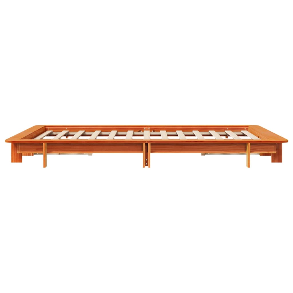 Sengeramme uten madrass voksbrun 120x200 cm heltre furu