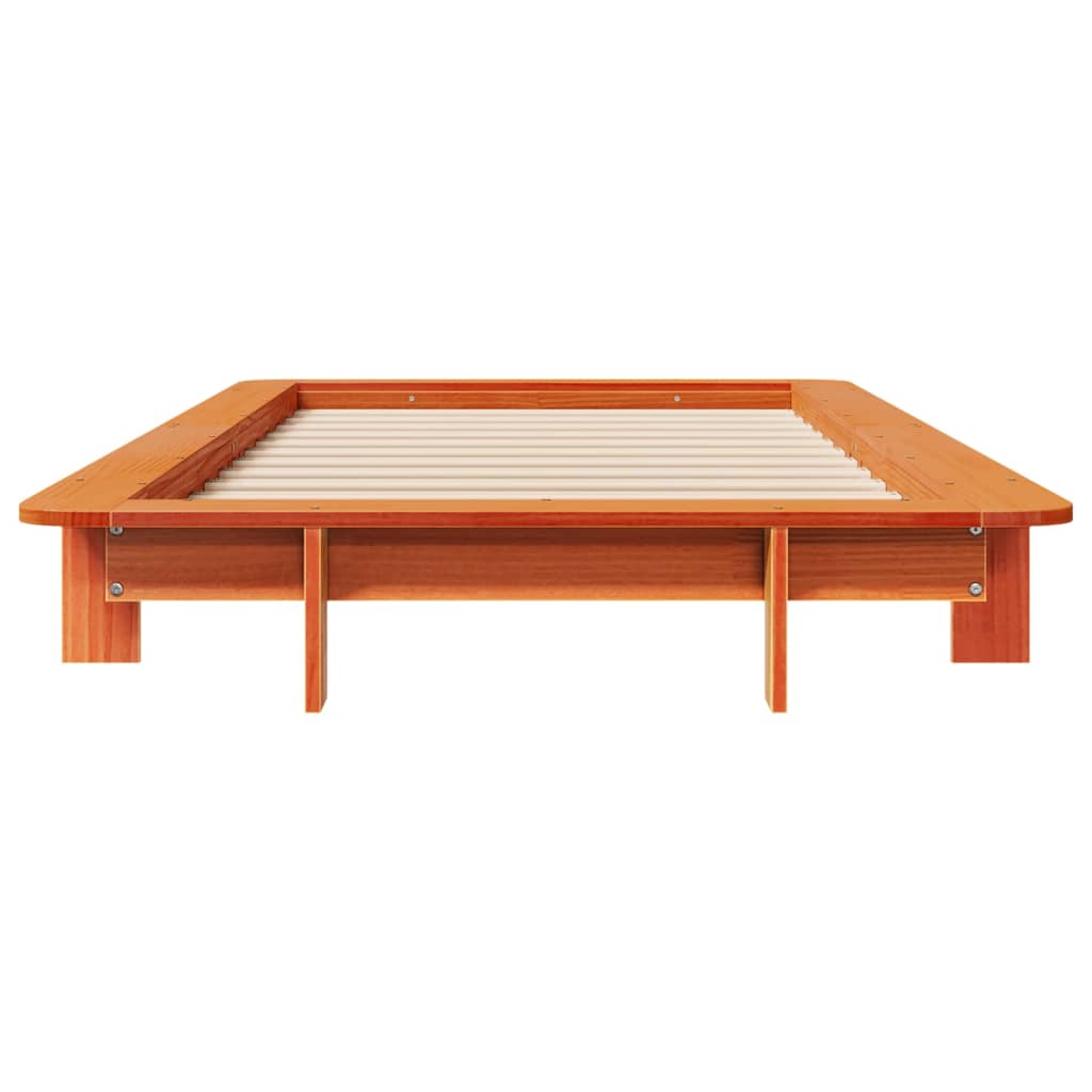 Sengeramme uten madrass voksbrun 100x200 cm heltre furu
