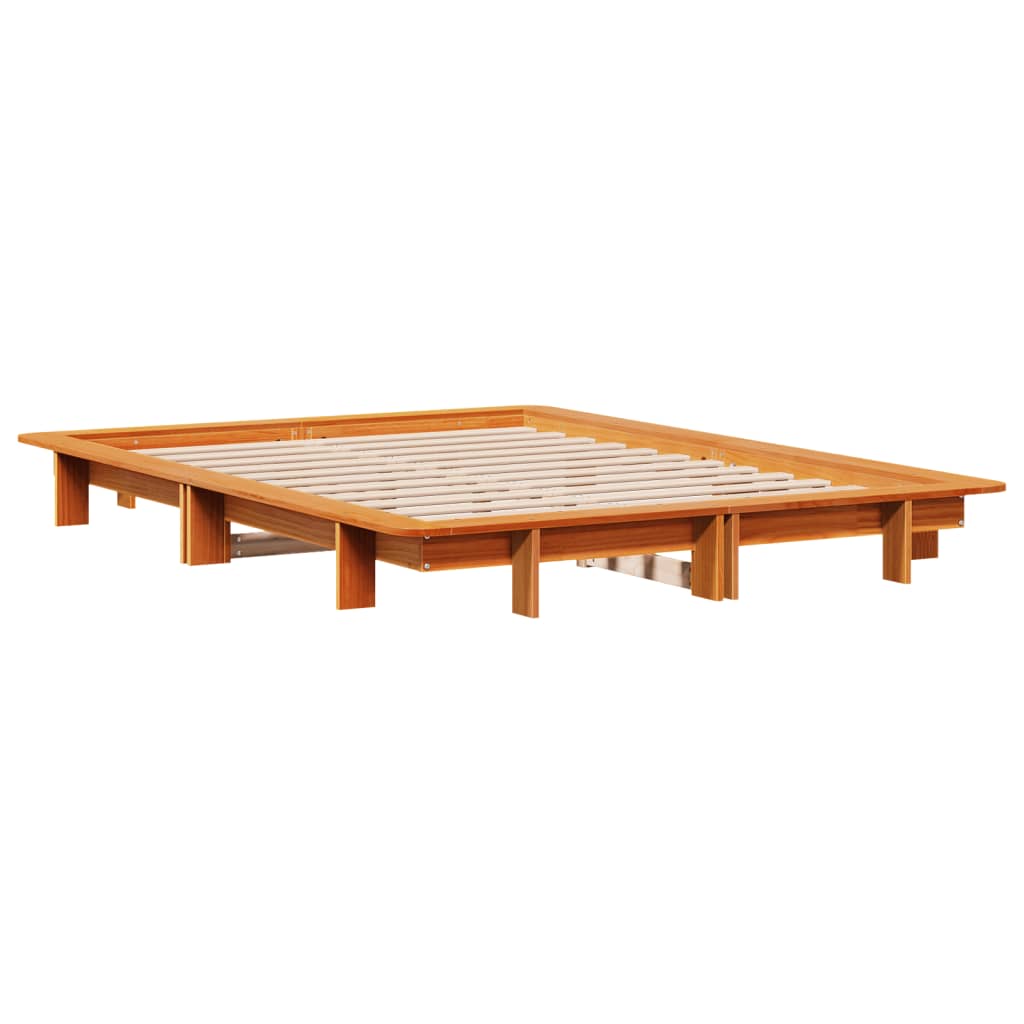 Sengeramme uten madrass brun 135x190 cm heltre furu