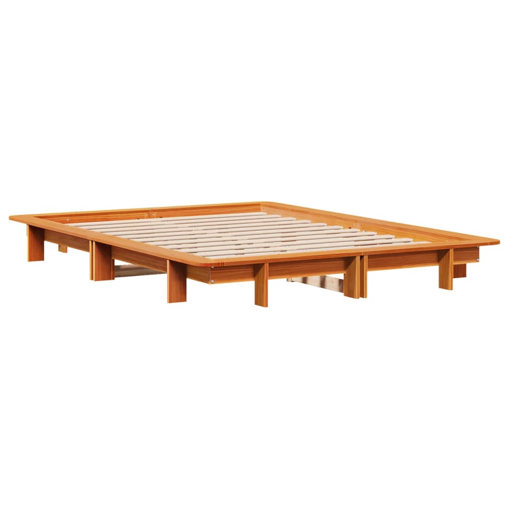 Sengeramme uten madrass brun 135x190 cm heltre furu