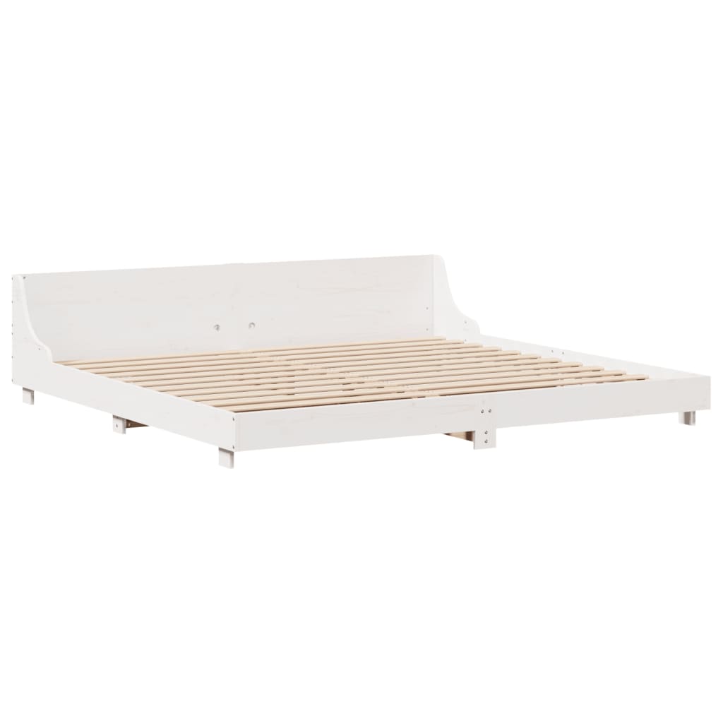 Sengeramme uten madrass hvit 180x200 cm heltre furu