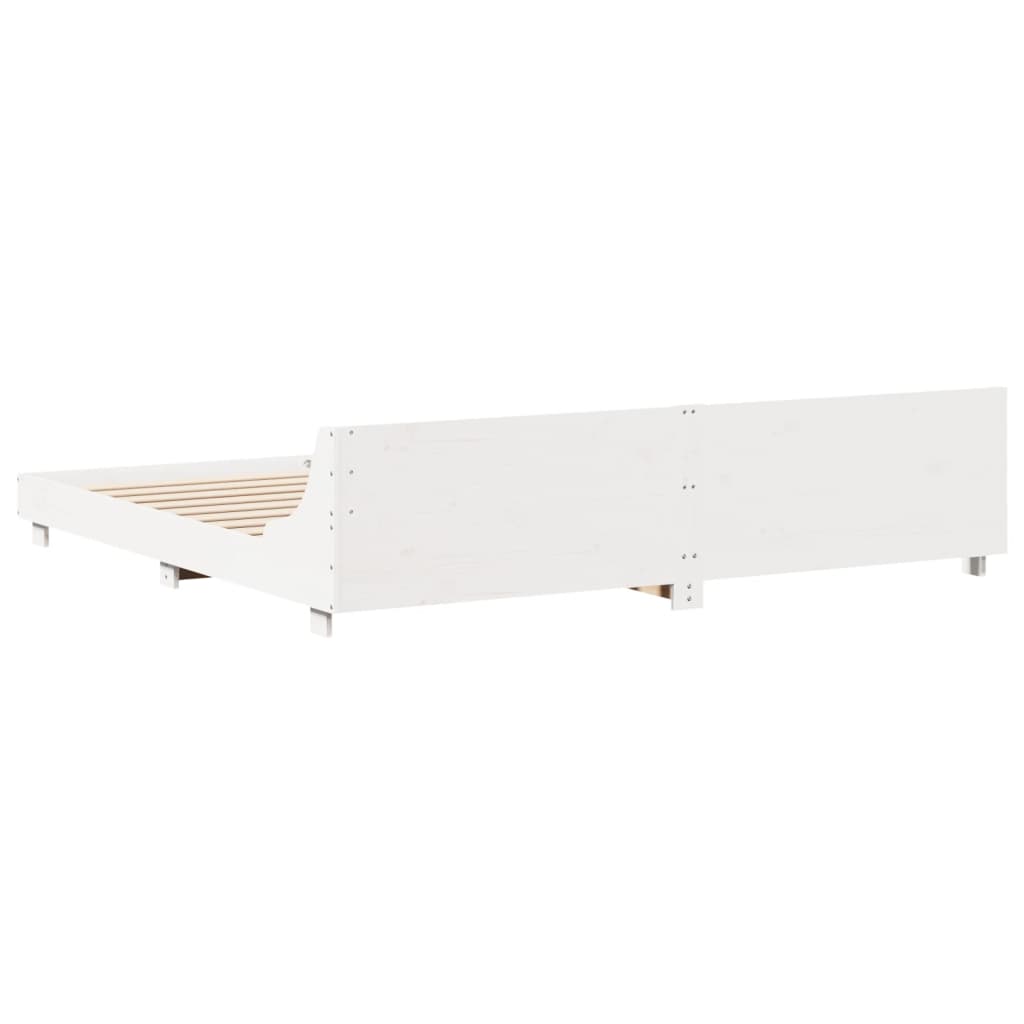 Sengeramme uten madrass hvit 180x200 cm heltre furu