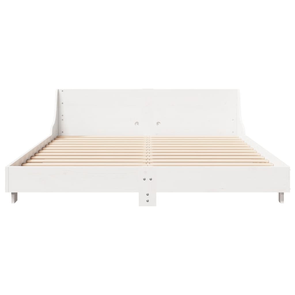 Sengeramme uten madrass hvit 140x190 cm heltre furu