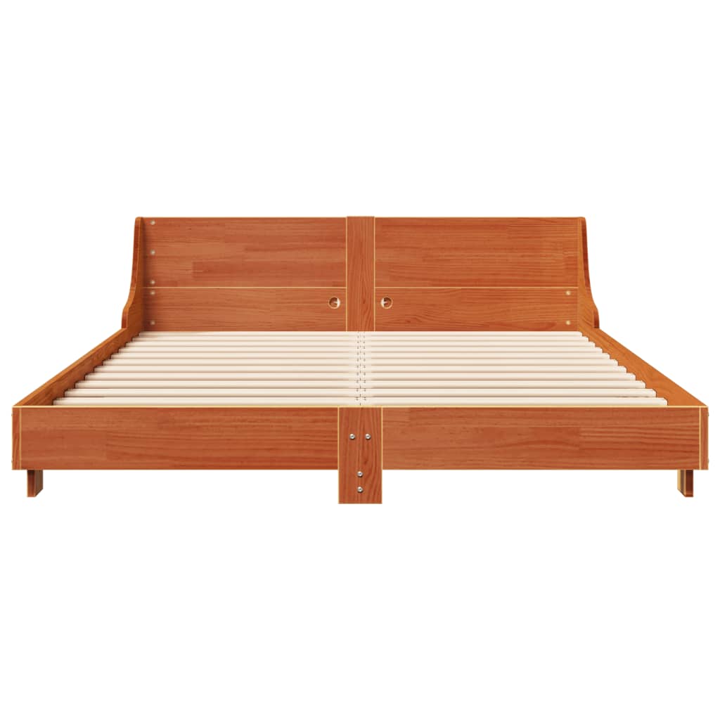 Sengeramme uten madrass brun 135x190 cm heltre furu