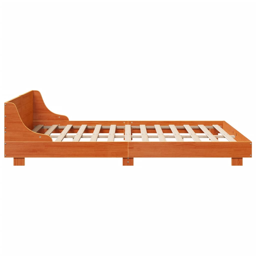Sengeramme uten madrass brun 135x190 cm heltre furu