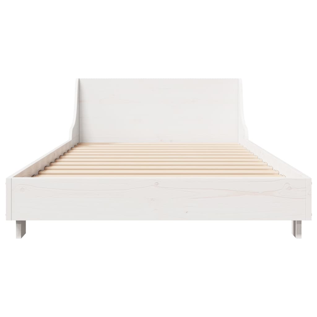 Sengeramme uten madrass hvit 75x190 cm heltre furu