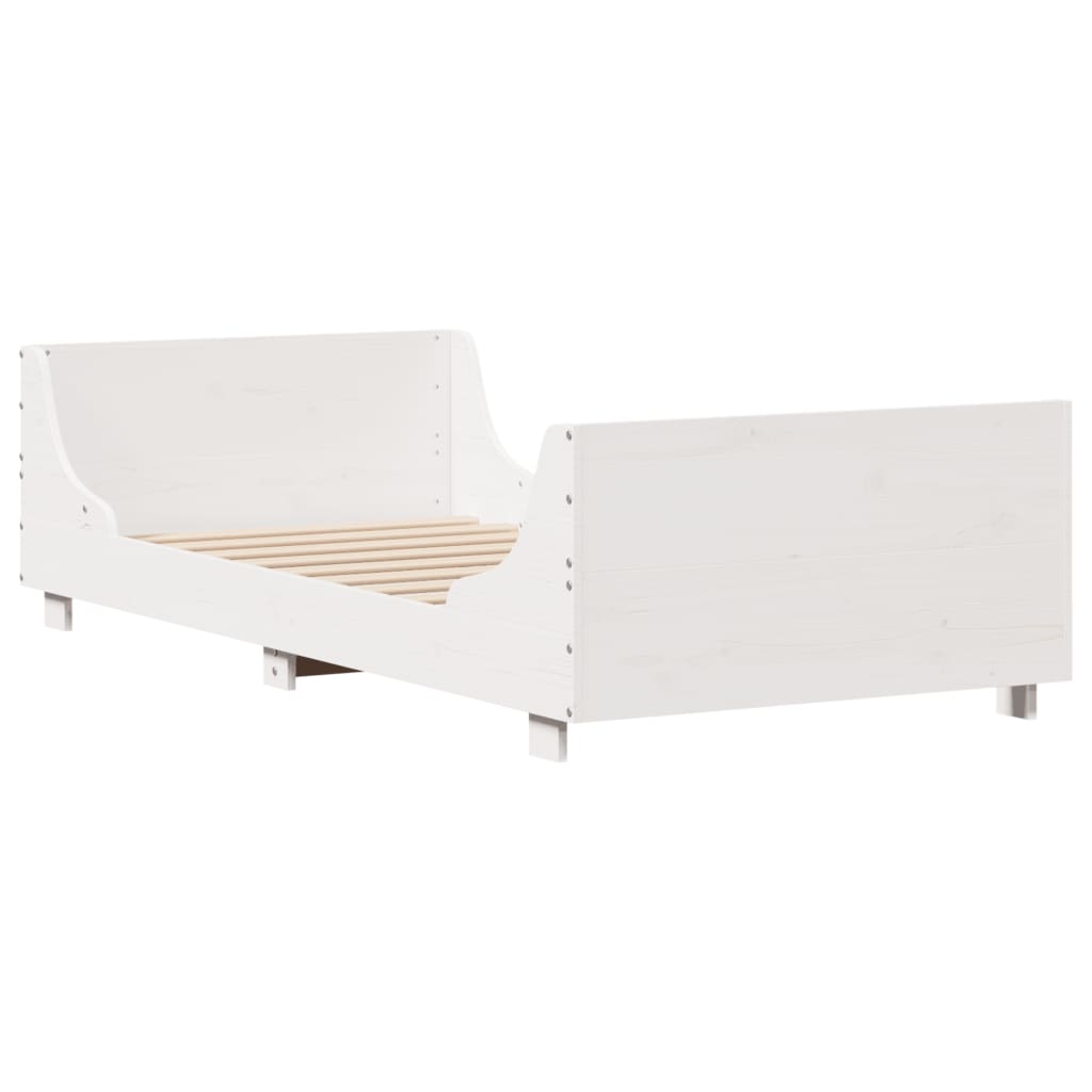 Sengeramme uten madrass hvit 75x190 cm heltre furu