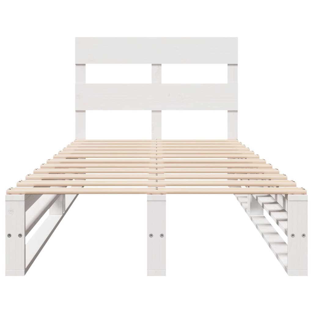 Sengeramme uten madrass hvit 90x190 cm heltre furu