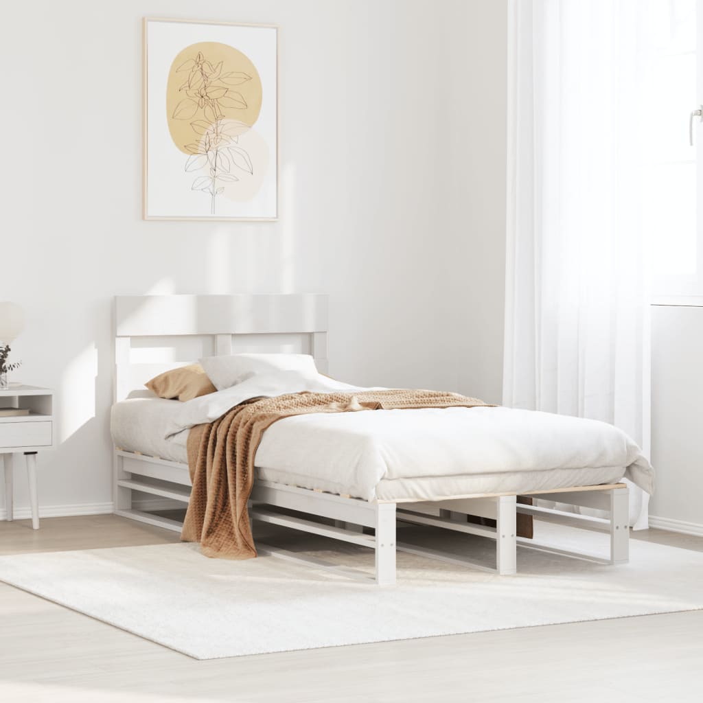 Sengeramme uten madrass hvit 90x190 cm heltre furu