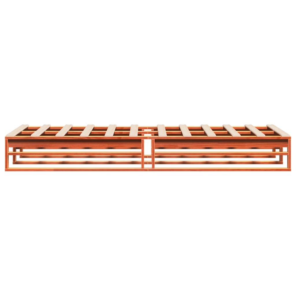Sengeramme uten madrass voksbrun 90x200 cm heltre furu