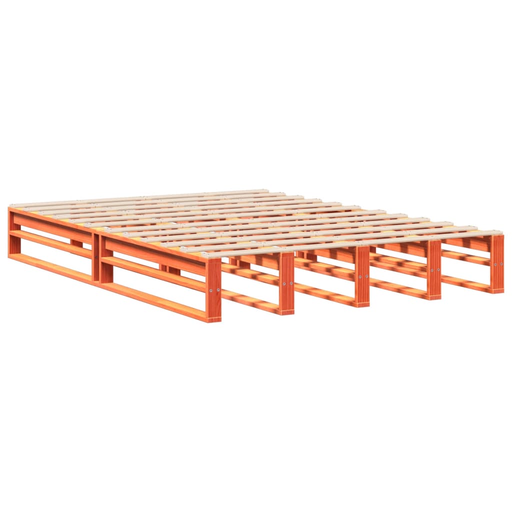 Sengeramme uten madrass voksbrun 120x200 cm heltre furu