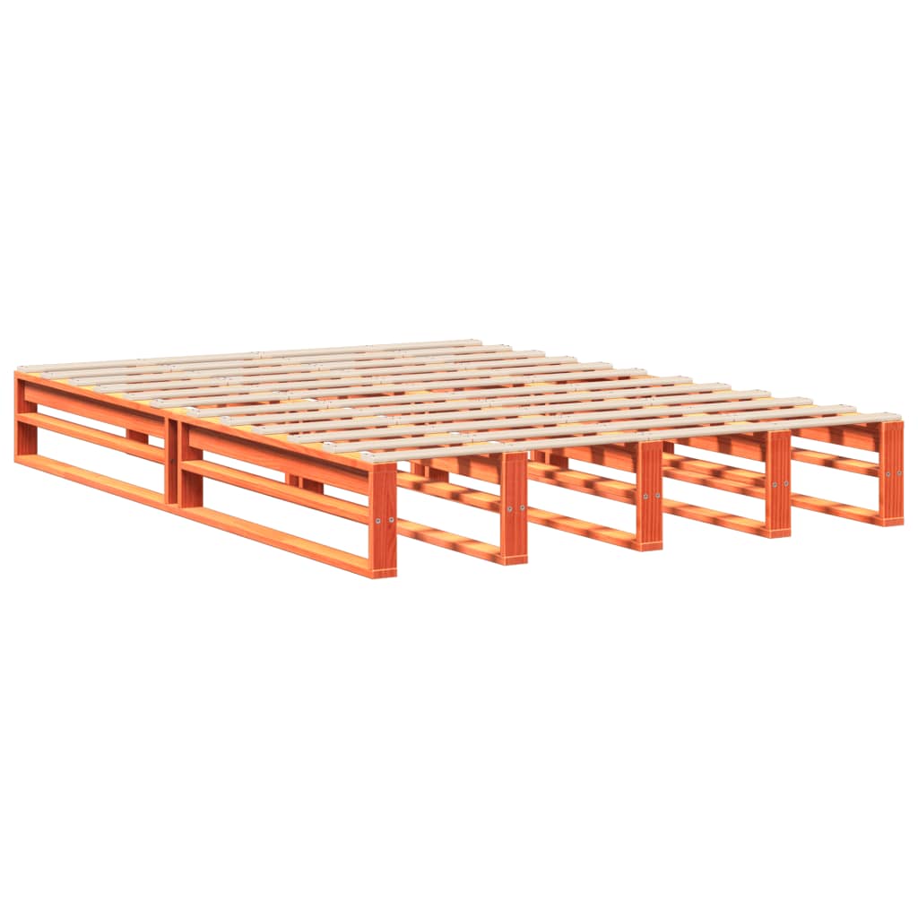 Sengeramme uten madrass voksbrun 120x200 cm heltre furu