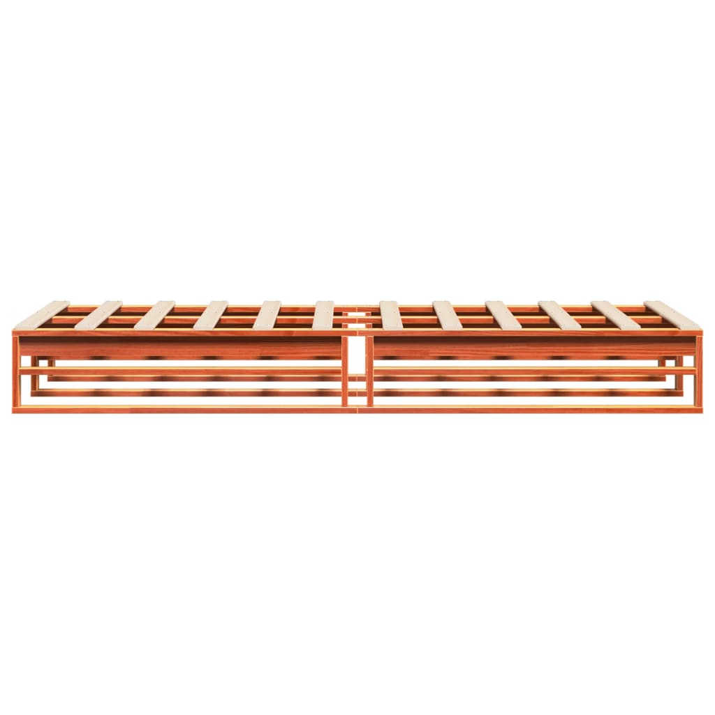 Sengeramme uten madrass voksbrun 90x190 cm heltre furu