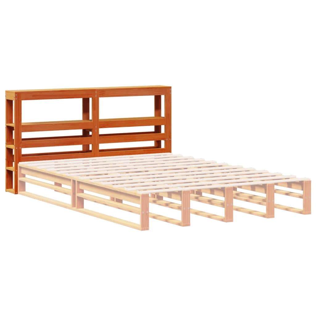 Hodegavl med hyller voksbrun 135 cm heltre furu