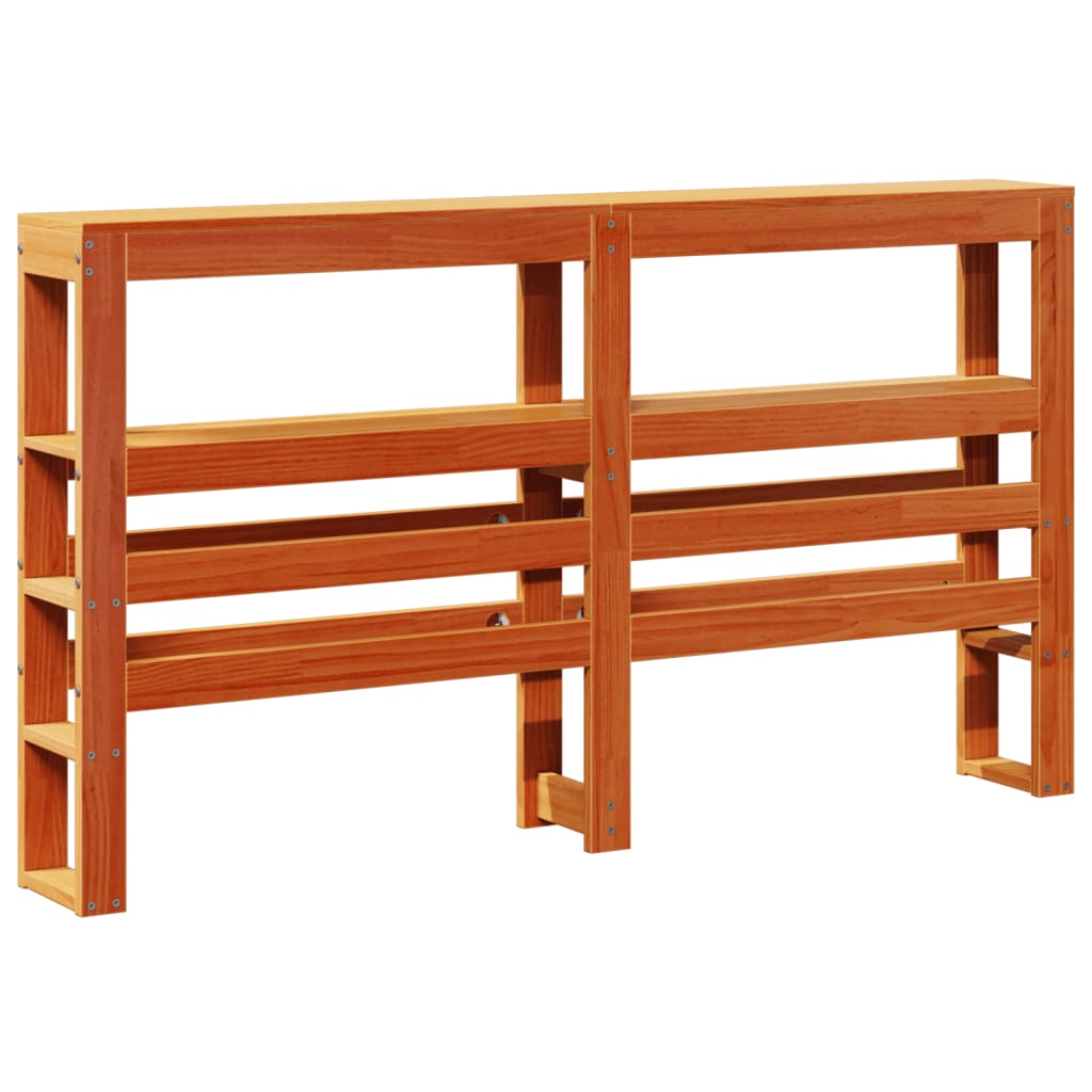 Hodegavl med hyller voksbrun 135 cm heltre furu