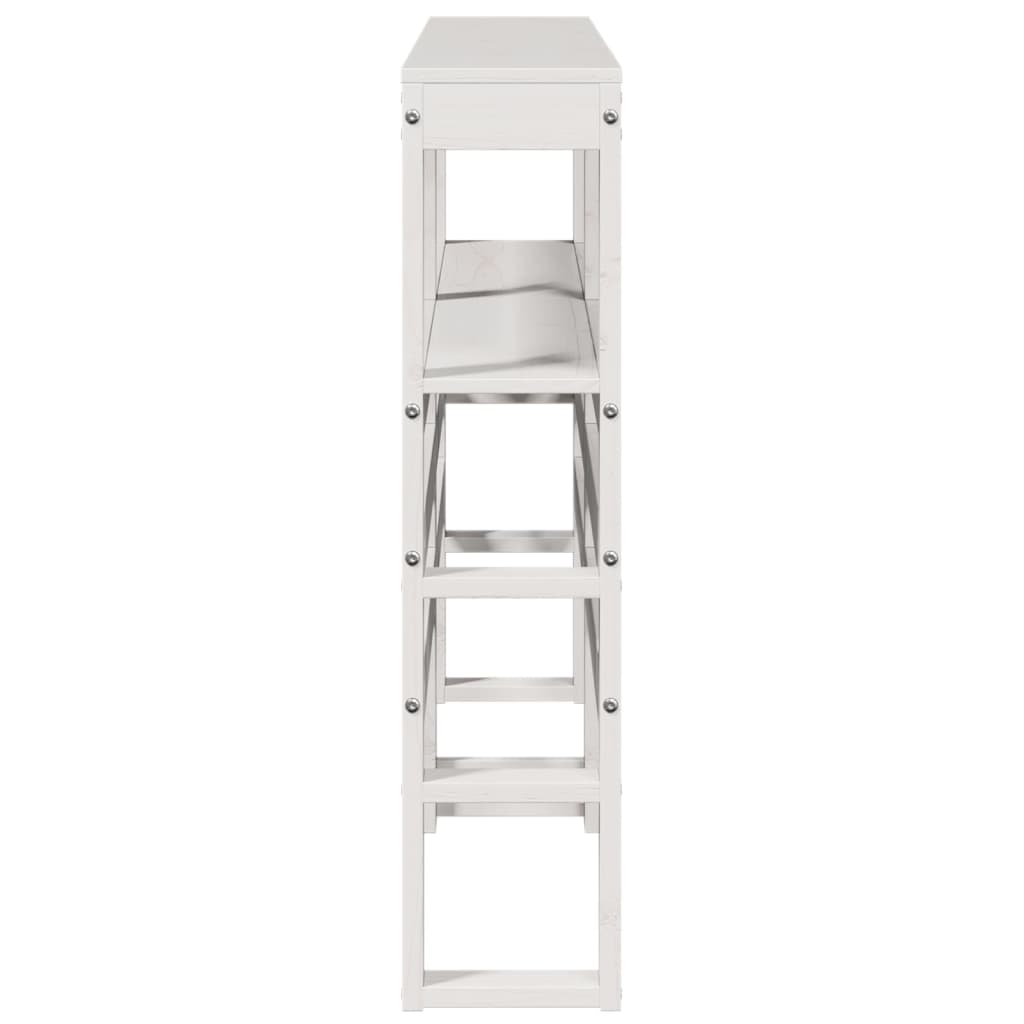 Hodegavl med hyller hvit 120 cm heltre furu