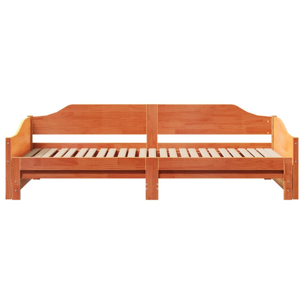 Uttrekkbar dagseng voksbrun 90x200 cm heltre furu