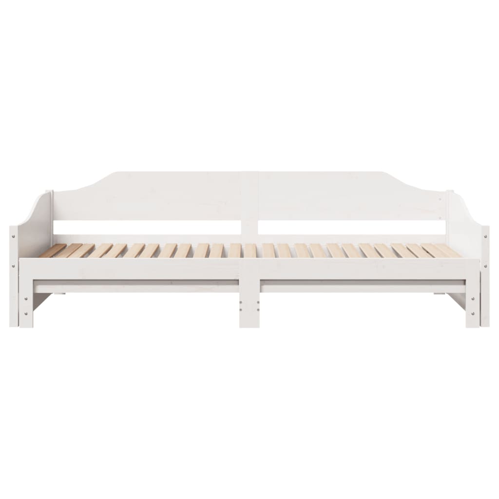 Uttrekkbar dagseng hvit 90x190 cm heltre furu
