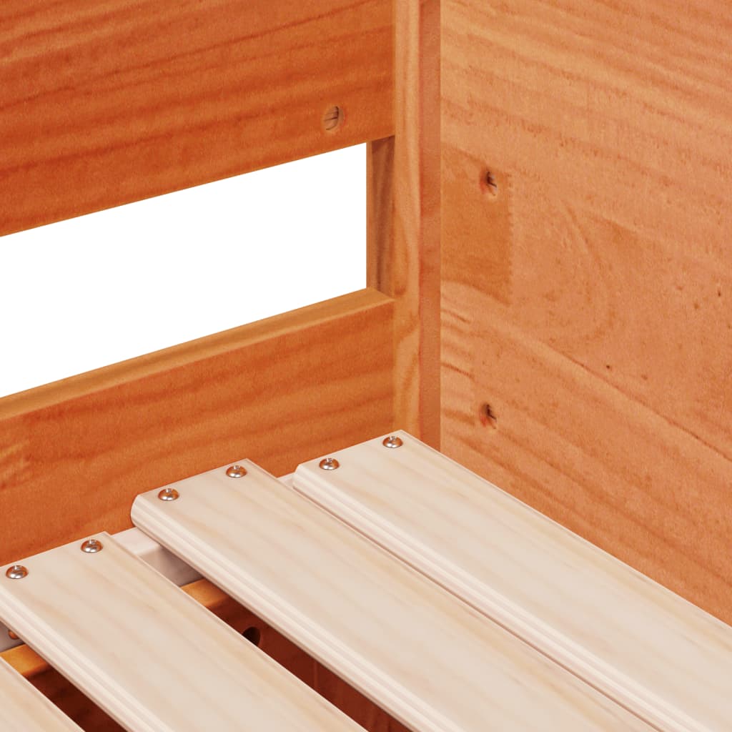 Uttrekkbar dagseng uten madrass voksbrun 90x190 cm heltre furu