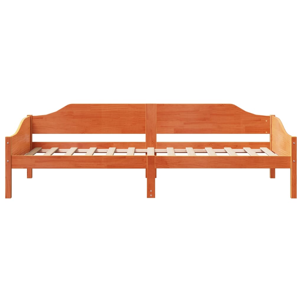 Sengeramme uten madrass voksbrun 80x200 cm heltre furu