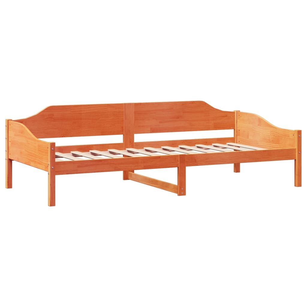 Sengeramme uten madrass voksbrun 90x200 cm heltre furu