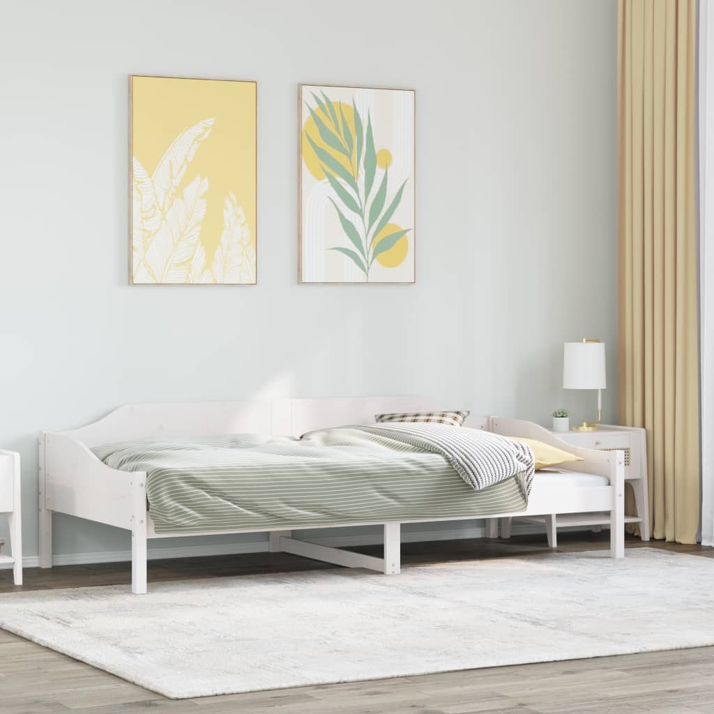 Sengeramme uten madrass hvit 90x190 cm heltre furu