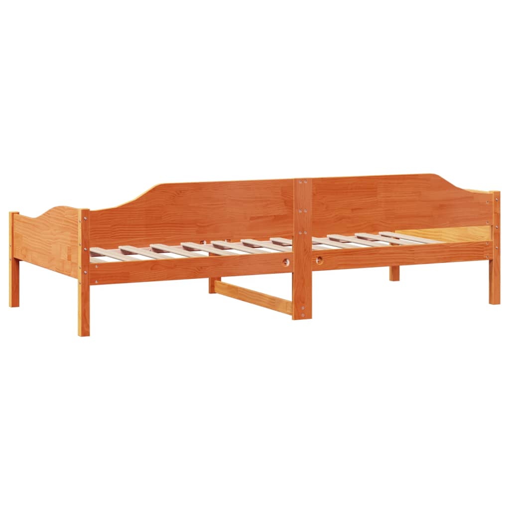 Sengeramme uten madrass voksbrun 90x190 cm heltre furu