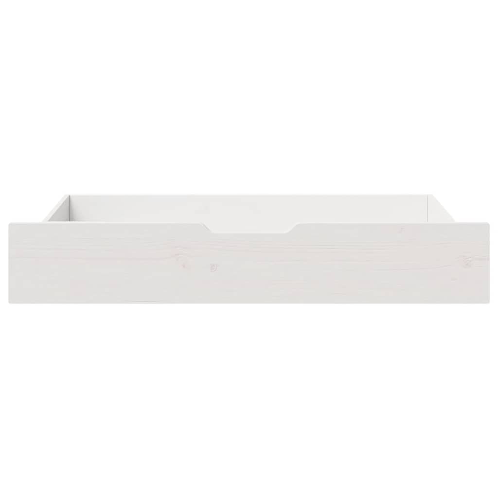 Sengeskuffer 2 stk hvit 95x55x17 cm heltre furu