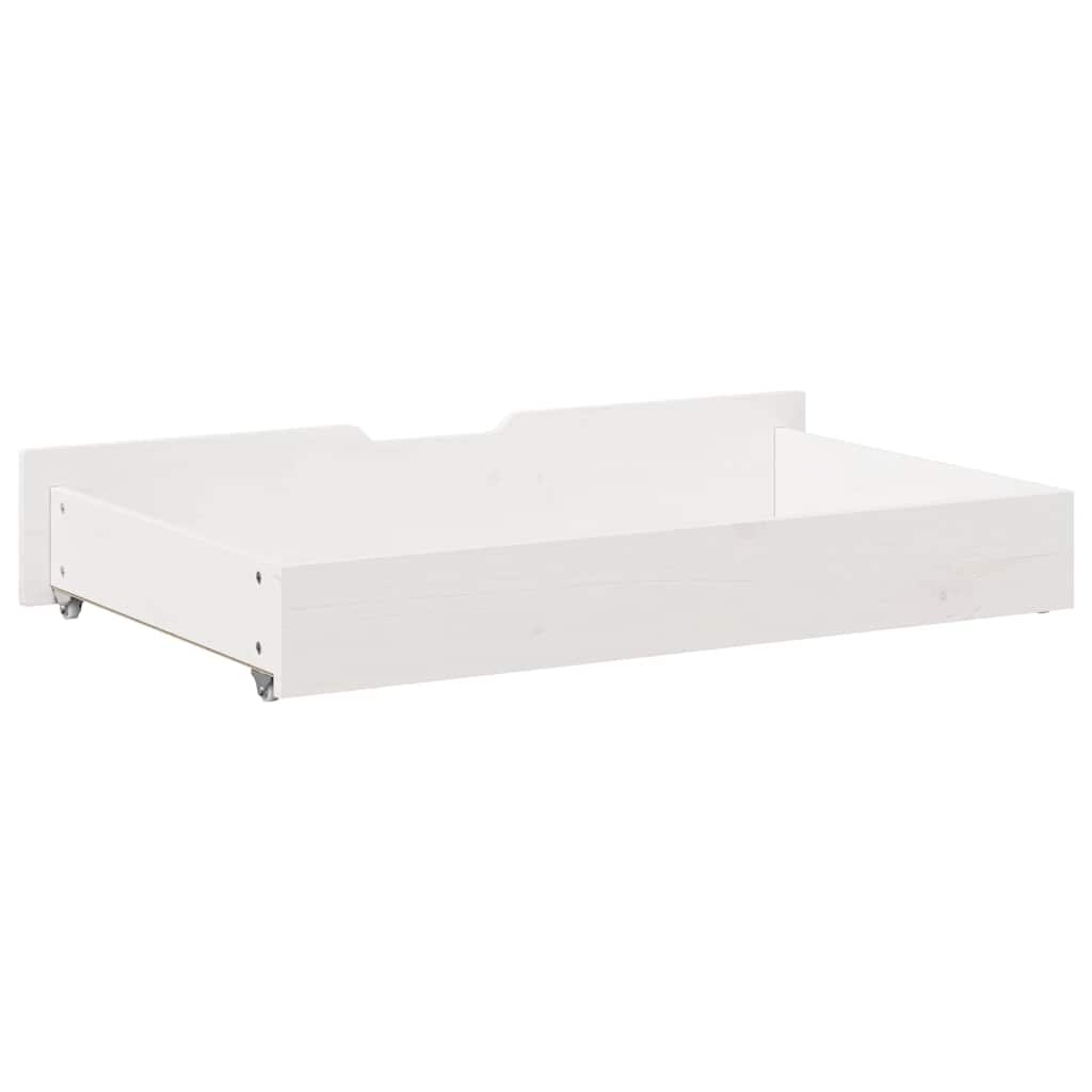 Sengeskuffer 2 stk hvit 95x55x17 cm heltre furu