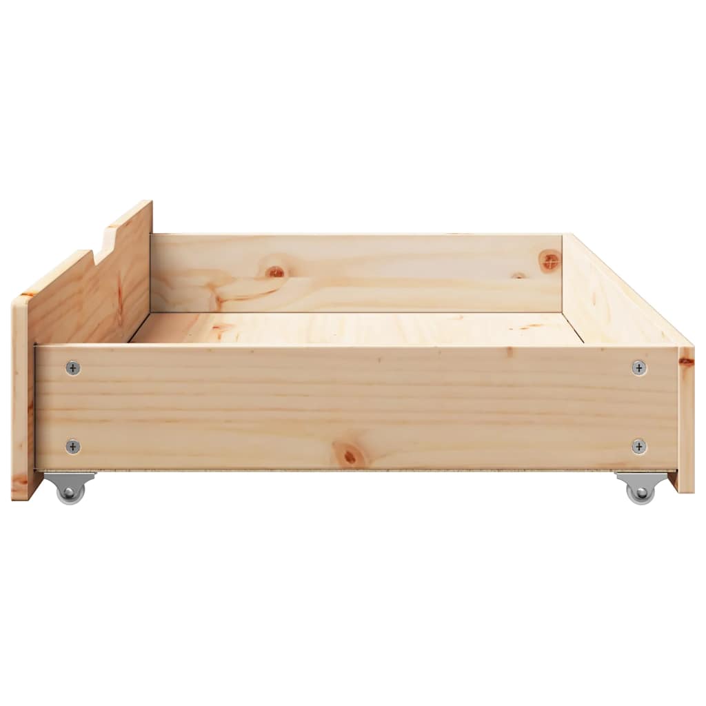 Sengeskuffer med hjul 2 stk 90x55x17 cm heltre furu