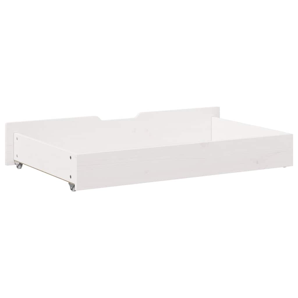 Sengeskuffer 2 stk hvit 90x55x17 cm heltre furu
